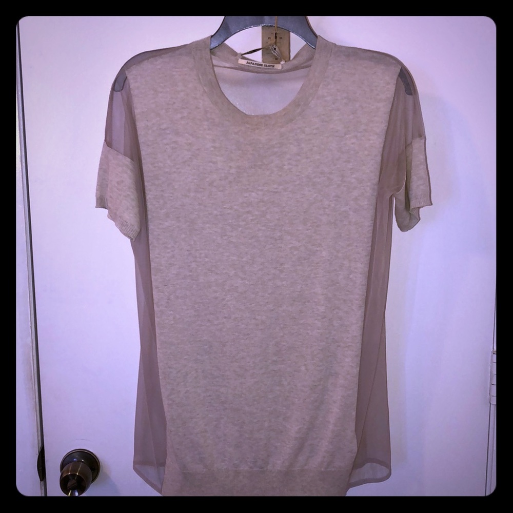 All Saints Sheer Back T Shirt Blouse